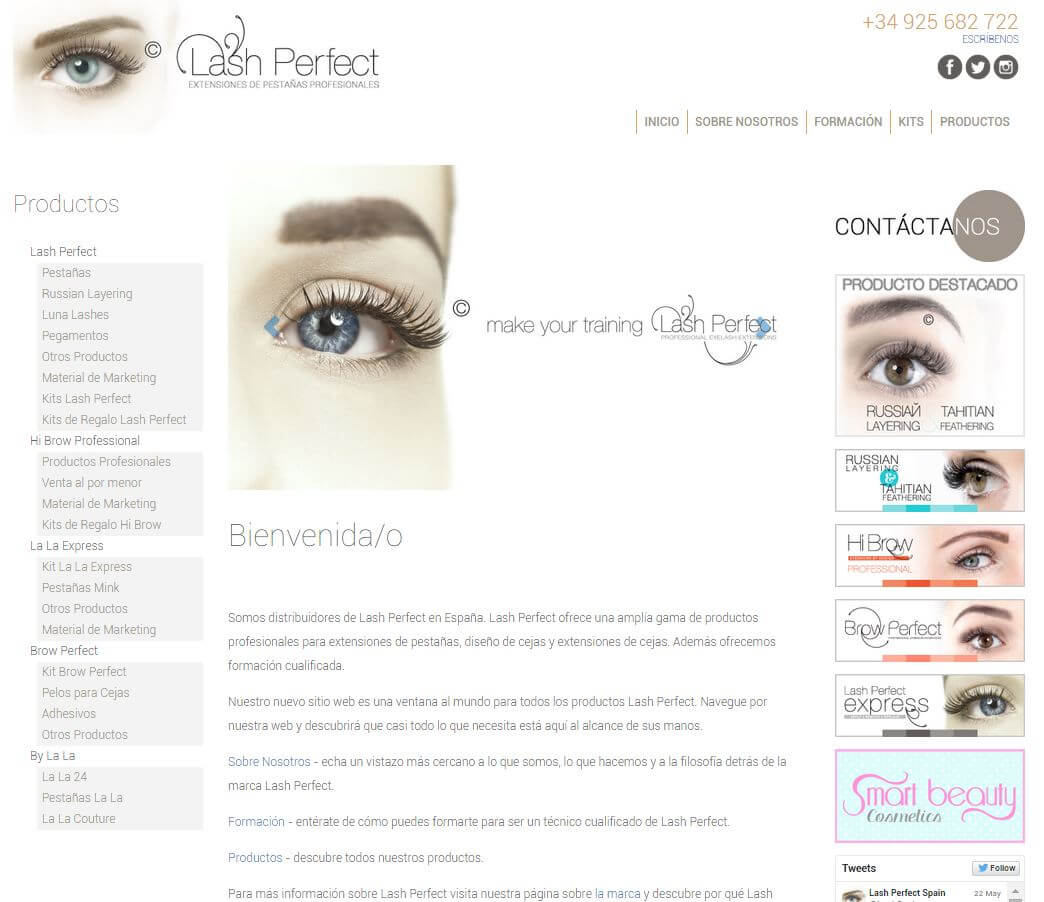 diseño web de página de estética