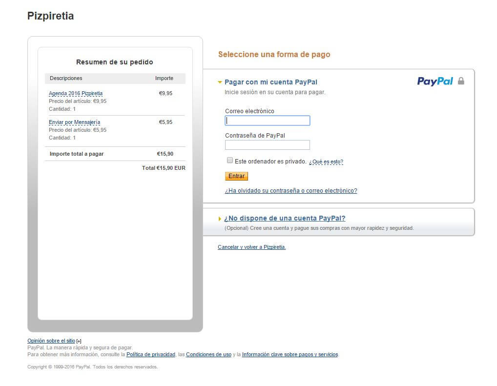 pagar con paypal