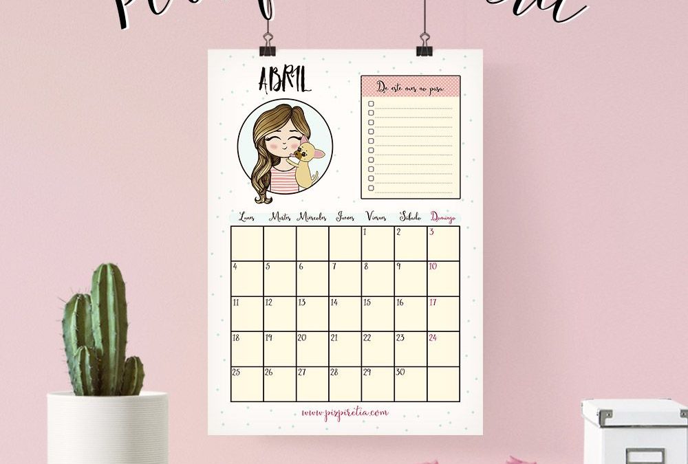 Calendario abril 2016 descargable