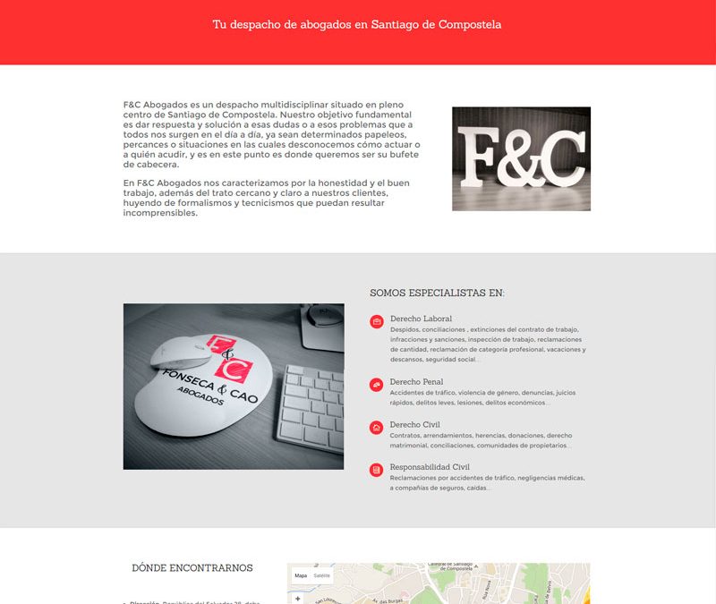 Diseño web para Fonseca & Cao Abogados
